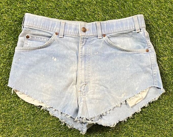 Vintage Levi Strauss & Co Jean Short Made USA Size 34 Short Shorts 1990s 90s American USA Classic Blue Jean Orange Tab Jhorts