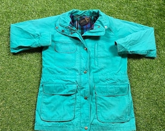Veste Eddie Bauer Femme Verte – Coupe-vent Légère Avec Capuche, Taille M, état Impeccable