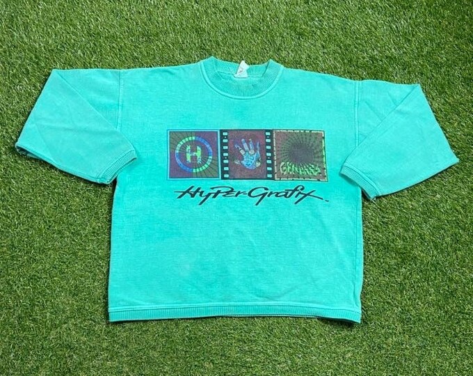 Vintage Hyper Graft Crewneck Sweatshirt Size Medium M Quality 1990s Oversized Comfy Great Fit Original 90s Pull Over