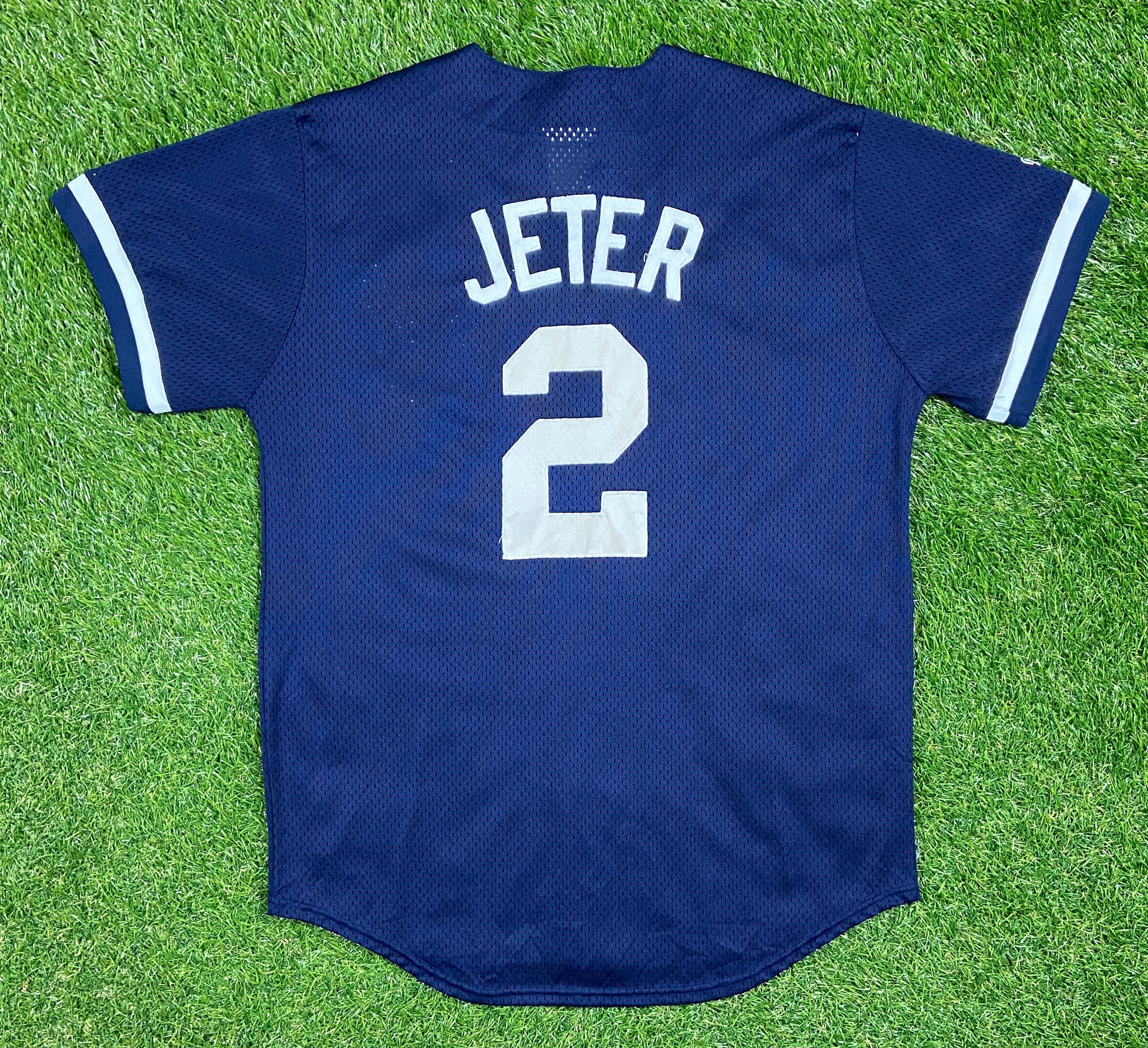 MLB Baseball NEW YORK YANKEES #2 Derek Jeter Red Sox Style Embroidered  Button Player Jersey