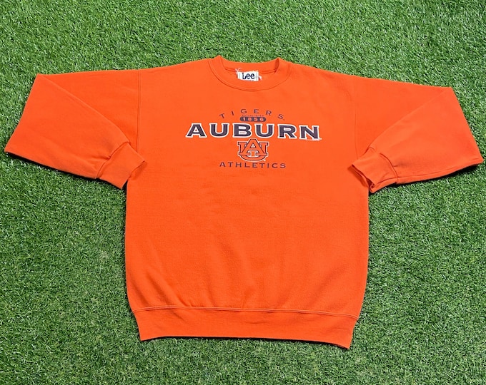 Vintage Auburn University Tigers Crewneck Sweatshirt Lee Sport Size Youth XL Retro Alabama Sec War Eagle 1990s 90s Pull Over Oversized