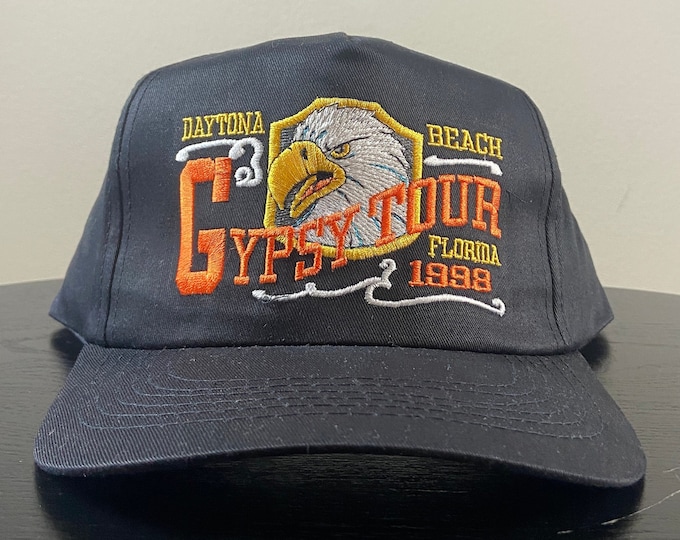 Vintage Gypsy Tour Daytona Beach 1998 Snapback Hat Cap Smith Inc OSFA Florida Motorcycle Truckers Biker 1990s 90s