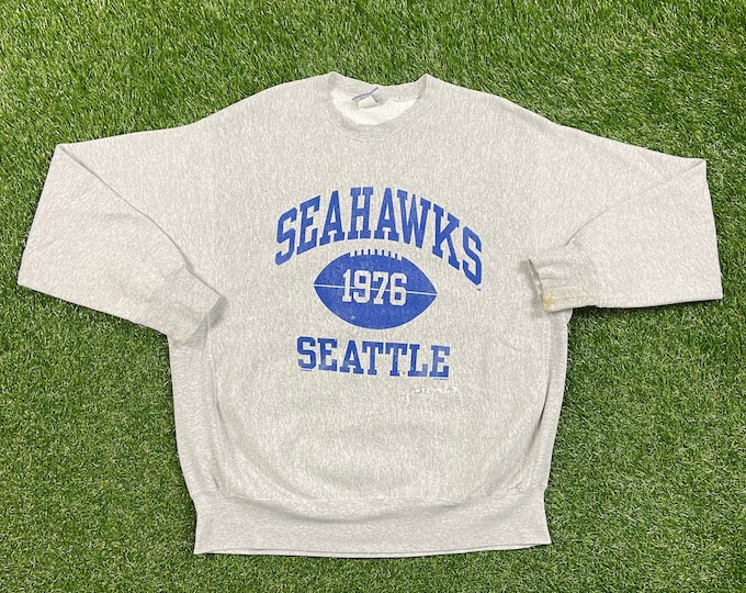 Vintage Seattle Seahawks Crewneck Sweatshirt Lee Sport Made USA Size XXL 2XL NFL Football Washington Pull Over Classic Super Bowl