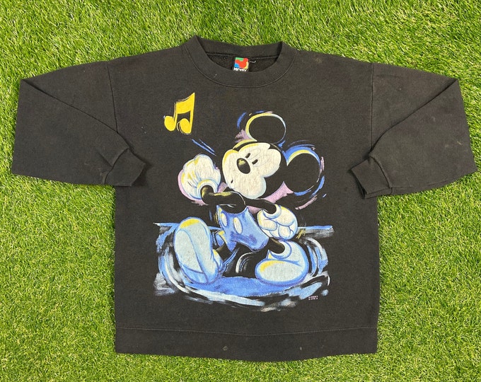 Vintage Mickey Mouse Crewneck Sweatshirt Mickey Unlimited Size Small S Walt Disney World Magic Kingdom Disneyland Classic Rare Pull Over