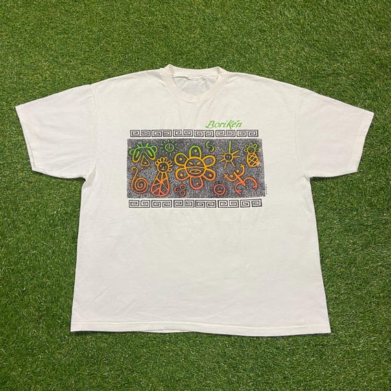 Vintage Boriken T Shirt Tee Size Xtra Large XL Indigenous Taino Puerto Rico San Juan Beautiful Island Beach Caribbean 1990s 90s