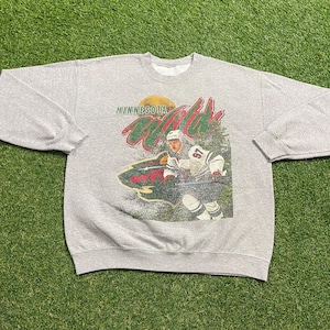 Vintage Minnesota Wilds Crewneck Sweatshirt Größe Medium M NHL Hockey Pullover Oversized 1990er 90er Jahre