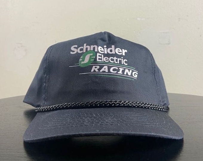Vintage Schneider Electric Racing Snapback Hat OSFA NASCAR Daytona 500 Racing Car 90s Classic 1990s