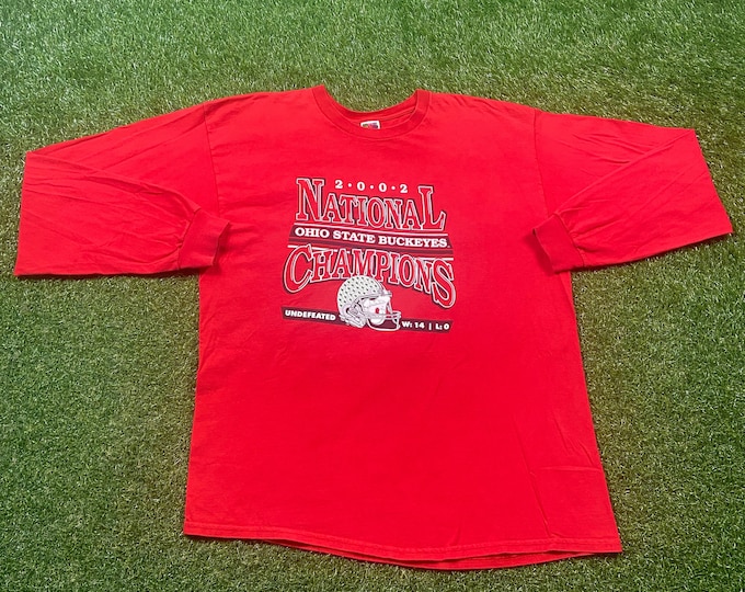 Vintage University of Ohio State Long Sleeve T Shirt Tee Fruit of the Loom Size XXL 2XL Cleveland NCAA College Football Buckeyes Classic
