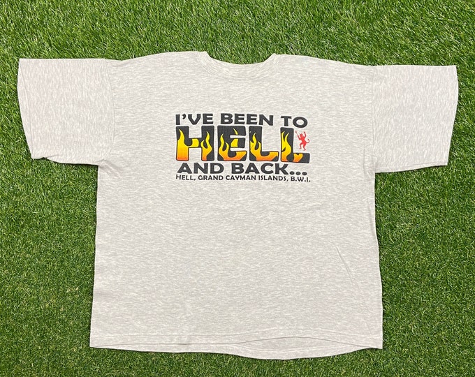 Vintage I've Been to Hell and Back T Shirt Tee Magic Tee Size Xtra Large XL Hell Grand Cayman Islands BWI