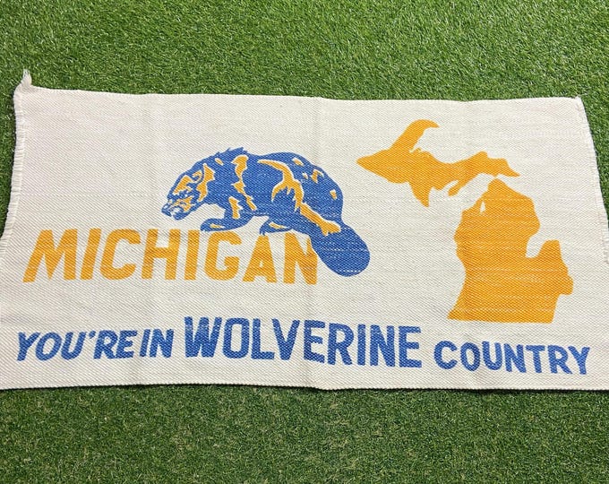 Vintage University of Michigan Wolverines Mat NCAA College Football Basketball Detroit 1990s 90s