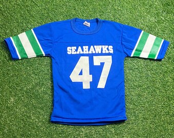 Vintage Seattle Seahawks Jersey Rawlings Made USA Size Youth Medium Washington NFL Classic 1980s 80s