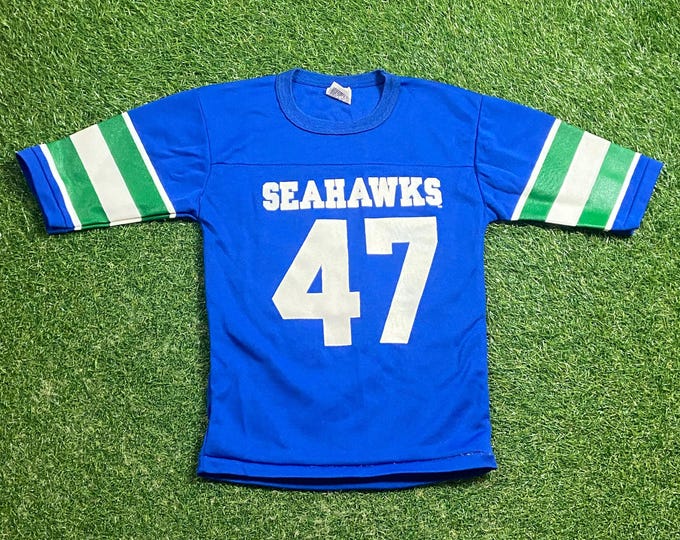 Vintage Seattle Seahawks Jersey Rawlings Made USA Size Youth Medium Washington NFL Classic 1980s 80s