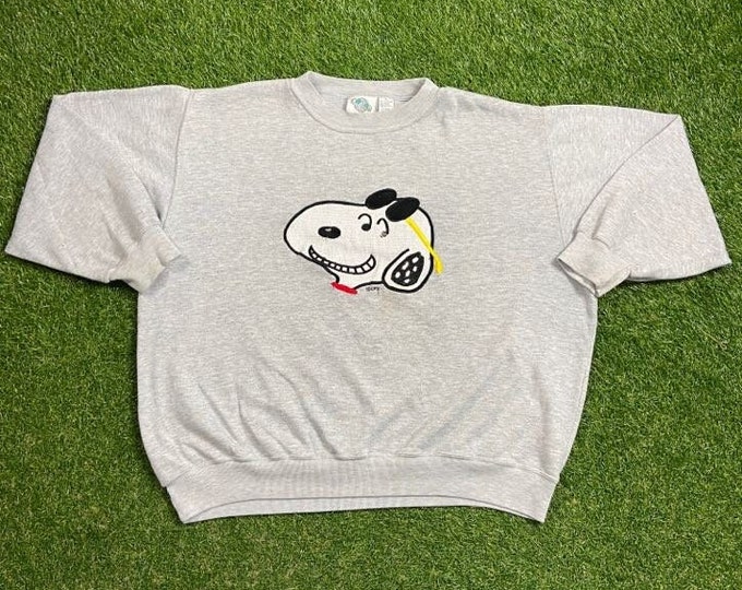 Vintage Snoopy Crewneck Sweatshirt Size Xtra Large XL Peanuts Charlie Brown Joe Cool 1980s 80s Classic Original Pull Over Oversized