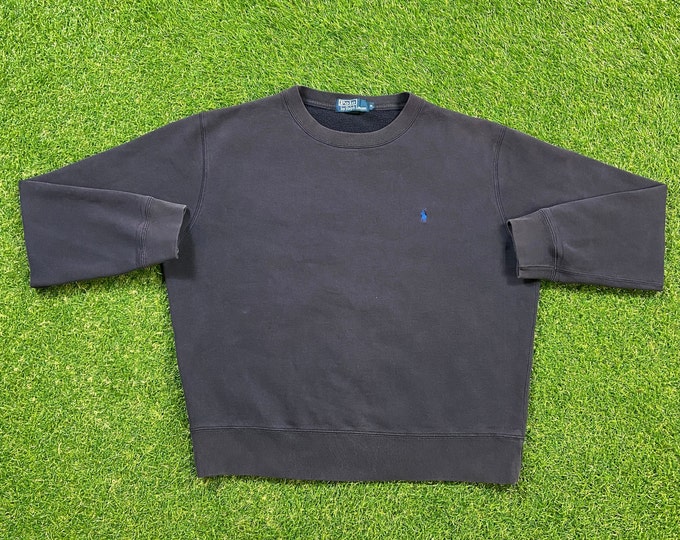 Vintage Polo Ralph Lauren Crewneck Sweatshirt Made USA Size Medium M Quality 90s RL American Apparel Bear Pull Over Oversized