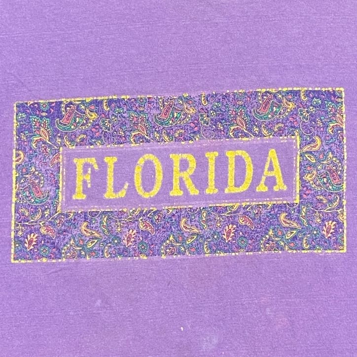 Vintage Florida T Shirt Tee Sturdy Sports Made USA Size Large L FSU UF 1990s 90s Tourist South Beach Orlando