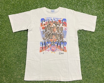 Camiseta vintage de los Detroit Pistons, campeones de dos partidos consecutivos, fabricada en EE. UU., talla L, NBA, baloncesto, Michigan Bad Boys, década de 1990