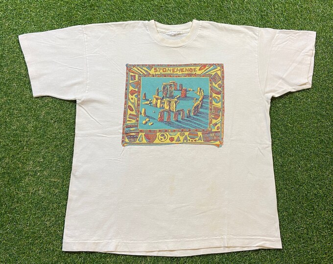 Vintage Stonehenge T Shirt Tee Size Xtra Large XL Prehistoric Monument United Kingdom UK England Original Euro 1990s 90s