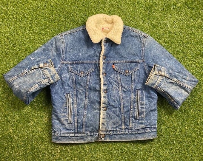 Vintage Levi's Jean Jacket Made USA Size Large L American USA Classic Blue Jean Jacket Button Down 1990s 90s Original
