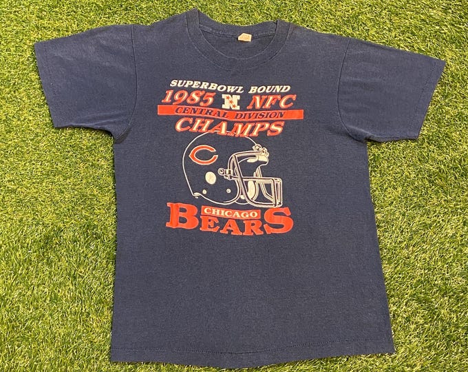 Vintage Chicago Bears T Shirt Tee Made USA Size Medium M NFL Football Illinois Soldier Field 1980s 80s