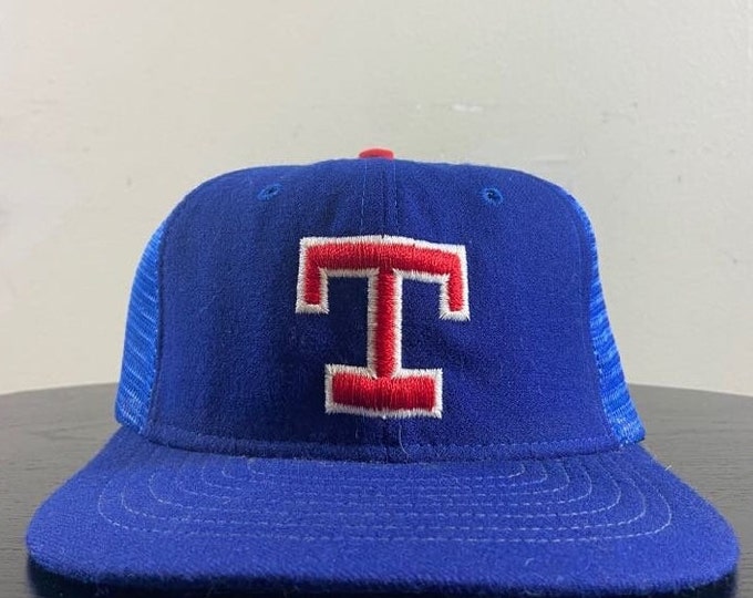Vintage Texas Rangers Snapback Hat Roman Pro Made USA OSFA Nolan Ryan MLB Baseball Arlington Classic 1990s 90s