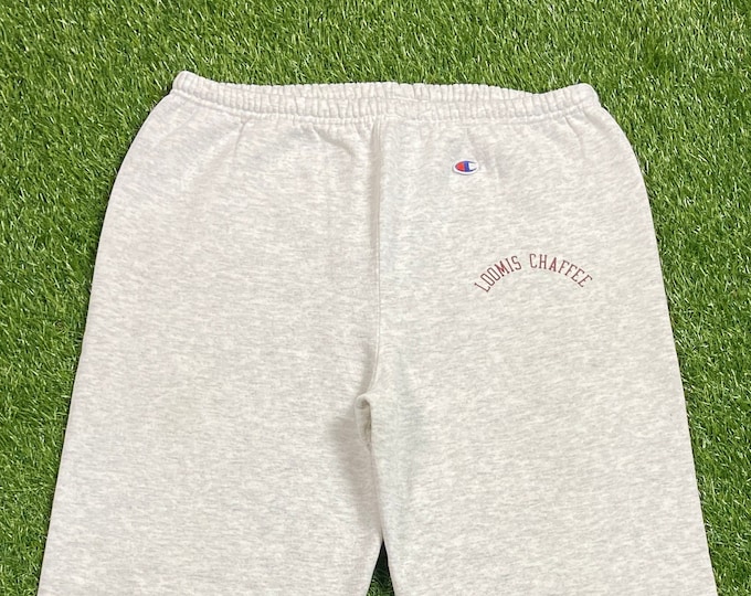 Vintage Loomis Chaffee School Sweat Pants Champion Made USA Size Large L Windsor Connecticut 1990s 90s