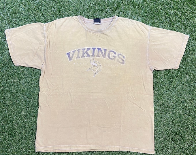 Vintage Minnesota Vikings T Shirt Tee Team Apparel Size Xtra Large XL NFL Football Randy Moss 1990s 90s