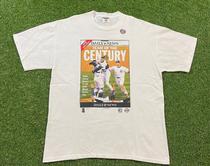 Vintage New York Yankees T Shirt Tee Jerzees Size Xtra Large XL MLB Baseball Team of the Century Nyc Bronx Jeter Classic 1990s 90s
