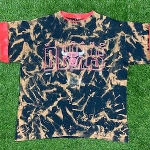 Vintage Chicago Bulls T Shirt Tee Salem Sportswear Size Xtra Large Basketball 90s NBA 1990s Red Michael Jordan XL Custom Bleach Tie Dye