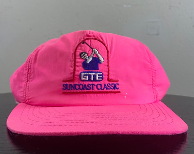 Vintage GTE Suncoast Classic Snapback Hat Made Usa OSFA Golf Masters Tournament US Open Masters Collection Tiger Woods 1990s 90s
