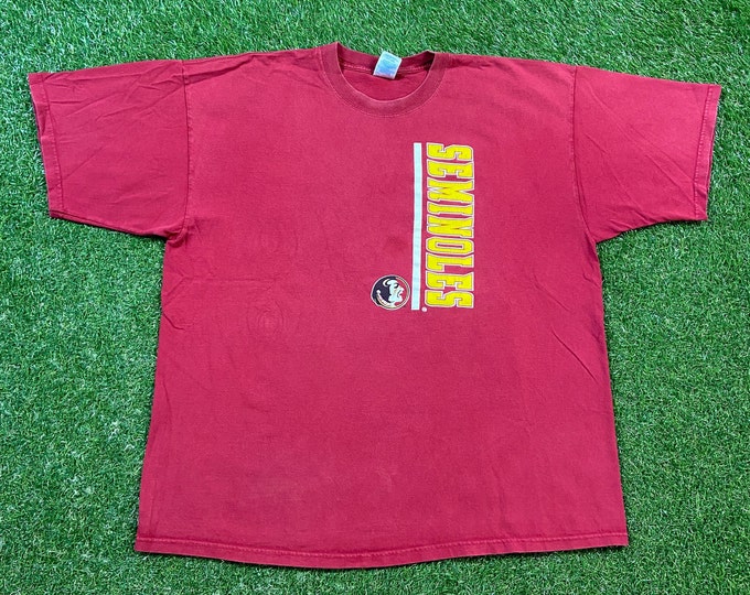Vintage Florida State University Seminoles T Shirt Tee Gildan Size XXL 2XL NCAA College Football FSU Tallahassee 1990s 90s