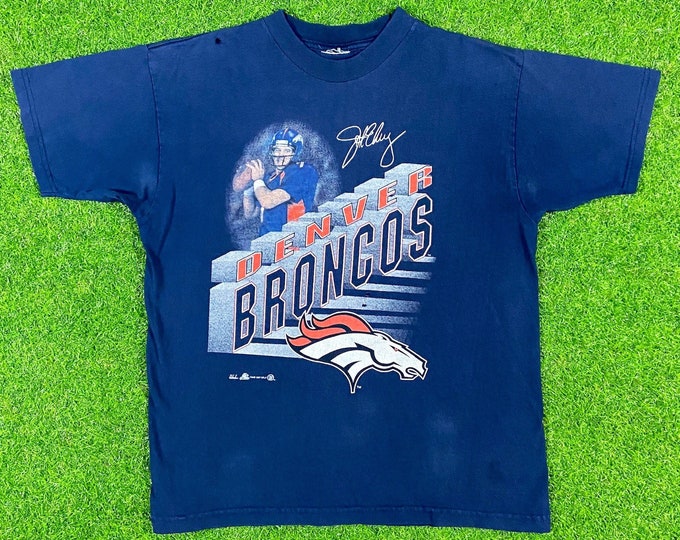 Vintage Denver Broncos John Elway #7 T Shirt Tee Small / Medium NFL Football 90s Colorado 1990s Afc Classic Qb Super Bowl Ladies