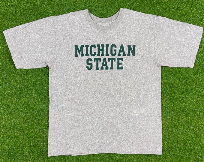 Vintage University of Michigan State Spartans T Shirt Tee NCAA Basketball XL Detroit 1980's 80's Classic Made in USA