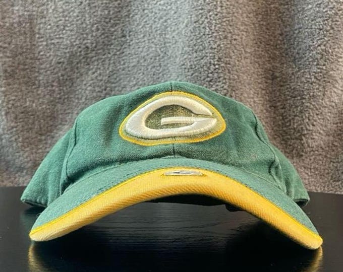 Vintage Green Bay Packers Strap Back Hat OSFA Lambeau Field NFL Football Wisconsin Pack Cheese Head Favre 1990s 90s