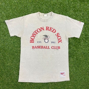Vintage Boston Red Sox T Shirt Tee Muskeg Mills Made USA Größe L MLB Baseball New England Massachusetts Fenway Park 1990er 90er