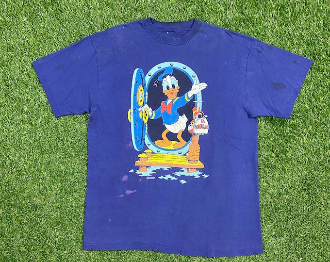 Vintage Donald Duck T Shirt Tee Size Medium M Walt Disney World Magic Kingdom Disneyland Mickey Mouse Goofy 1990s 90s