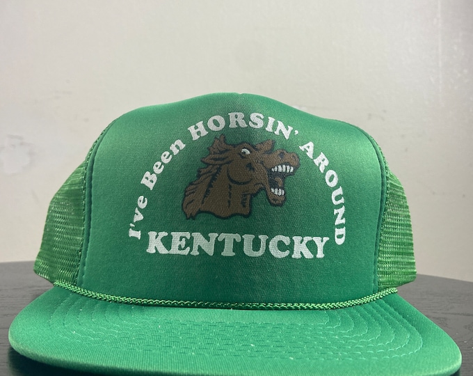 Vintage I've Been Horsin' Around Snapback Hat OSFA Kentucky Derby Louisville Horse Racing Annual Festival 1980s 80s