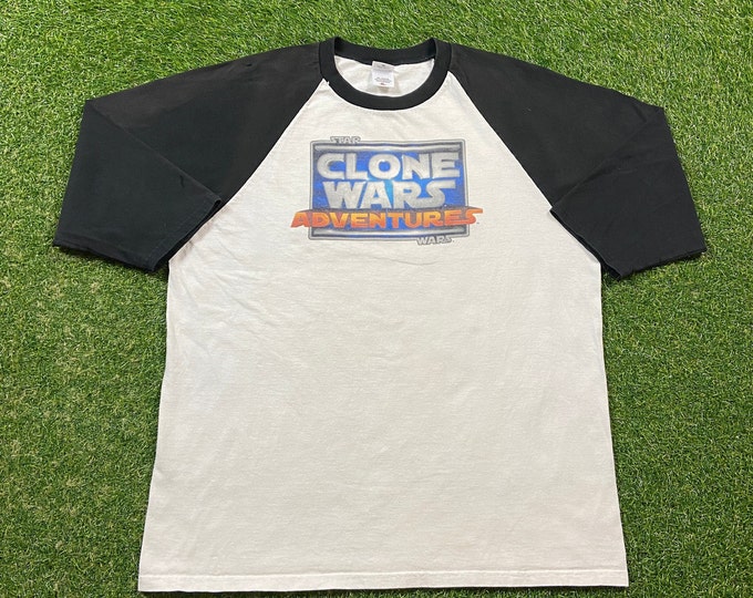 Vintage Star Wars Clone Wars T Shirt Tee Anvil Size Xtra Large XL Darth Vader Disney Jedi Star Trek Science Fiction 00s