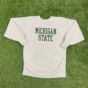 Vintage University of Michigan State Crewneck Sweatshirt Champion Size Xtra Large XL NCAA College Football Spartans Pull Over Oversized