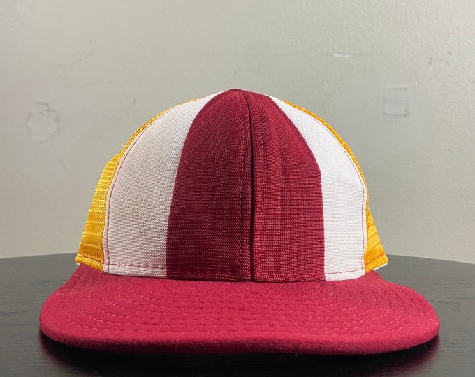 Vintage Multicolor Snapback Hat AJD Made USA OSFA Classic Trucker Hat Rare Cap 1980s 80s