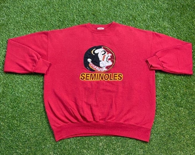 Vintage Florida State University Seminoles Crewneck Sweatshirt Made Usa Size Xtra Large XL NCAA College Football FSU Tallahassee 1990s 90s