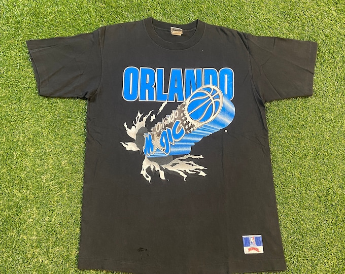Vintage Orlando Magic T Shirt Tee Nutmeg Mills Made USA Size Xtra Large XL NBA Basketball Magic Basketball McGrady Shaq Penny 1990s 90s
