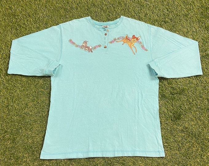 Vintage Bambi Long Sleeve Shirt The Disney Catalog Size Large L Walt Disney World Magic Kingdom WDW Disneyland Mickey Mouse 1990s 90s