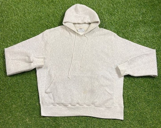 Vintage Plain Gray Hoodie Sweatshirt Lee Size Large L Quality 1990s Oversized Comfy Great Fit Made USA Original 90s Pull Over