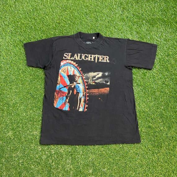 Vintage Slaughter Stick It to Ya T Shirt Rock Band Tee Size Large