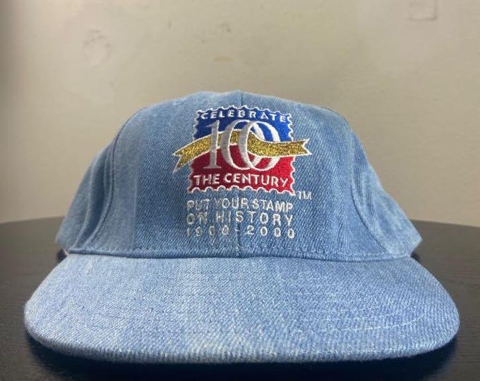 Vintage United States Postal Service USPS Strap Back Hat Made USA OSFA Shipping Receiving Supply Post Office Delivery 100 Year Anniversary