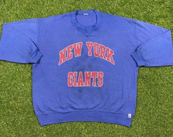 Vintage New York Giants Crewneck Sweatshirt Russell Athletic Size XXL 2XL NFL Football Meadowlands Ny Eli Manning Pull Over Oversized