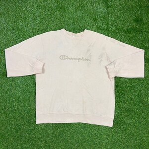Vintage light Pink Champion Crewneck Sweatshirt Size XXL 2XL Quality 1990&#39;s Oversized Comfy Great Fit Made USA Original 90s Pull Over As is