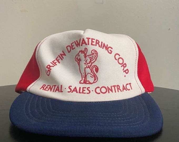 Vintage Griggin Dewatering Corp Snapback Hat Semco Made USA OSFA Retail Sales Contract Plumbing Agricultural Gardening Soil 1980s 80s