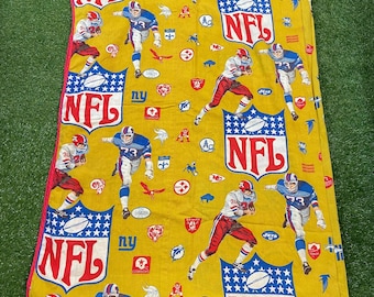 Vintage NFL Blanket National Football League Super Bowl AFC NFC 1970s