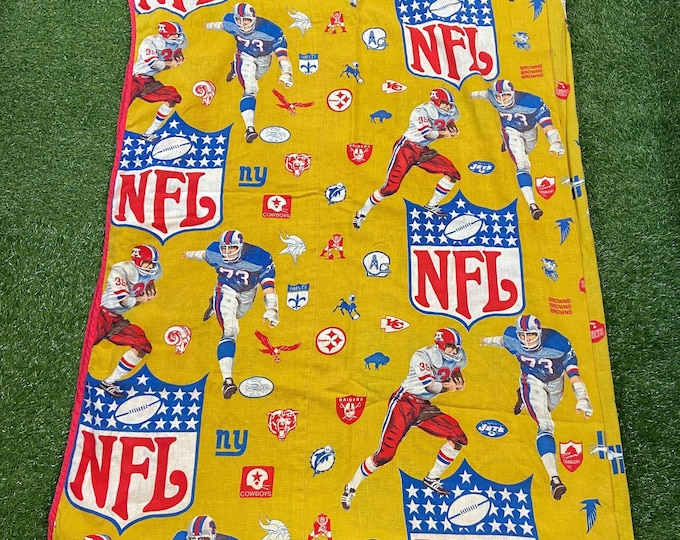 Vintage NFL Blanket National Football League Super Bowl AFC NFC 1970s